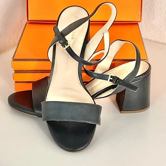 Cole Haan Josie Leather Grand 360 Block Heel Sandal Size 8.5 - Picture 2 of 10